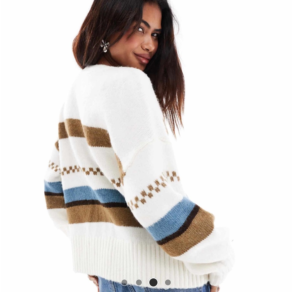 Vans Multicolor Striped V-Neck Cardigan - Picture 2 of 2
